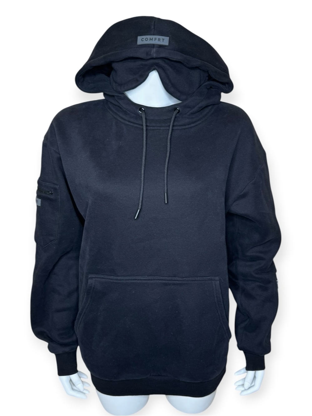 Comfrt Airplane Mode Travel Hoodie XS Oversized Pockets Black